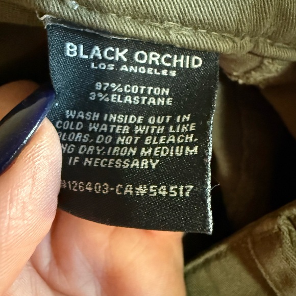 Black Orchid Military Wide Leg  Pants Army Green sz 25 - Picture 11 of 11